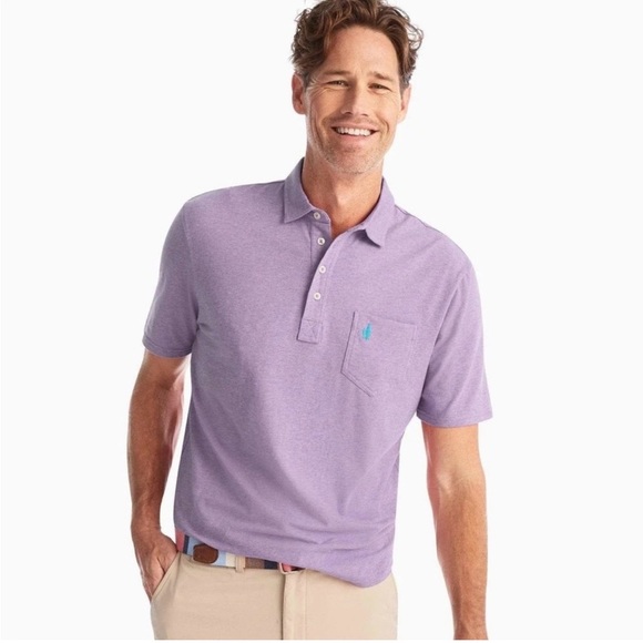 Johnnie-O Hangin' Out HeatheredOriginal Polo Shirt Size X-Large Logo Golf Preppy - Picture 2 of 5